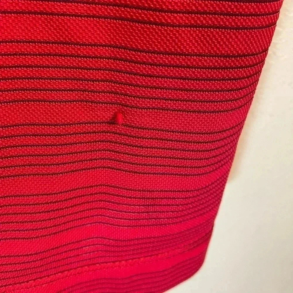 Nike Golf Polo Shirt Mens Extra Large Red Striped Short Sleeve Dri Fit Golfer